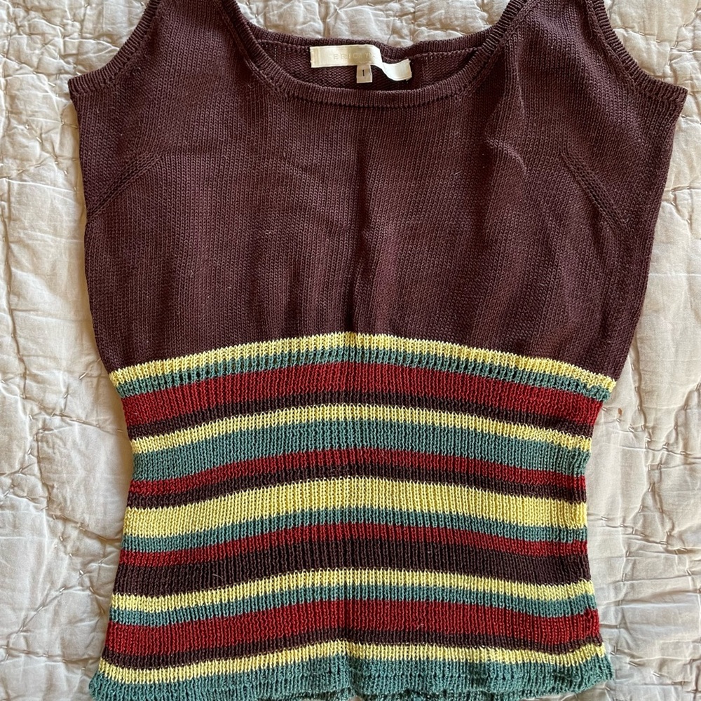 Erica Tanov knit cotton tank sweater medium